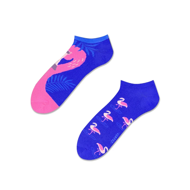Kolorowe Śmieszne Skarpetki Stopki mixTURY Pink Flamingo Damskie Męskie Zwierzęta Flamingi