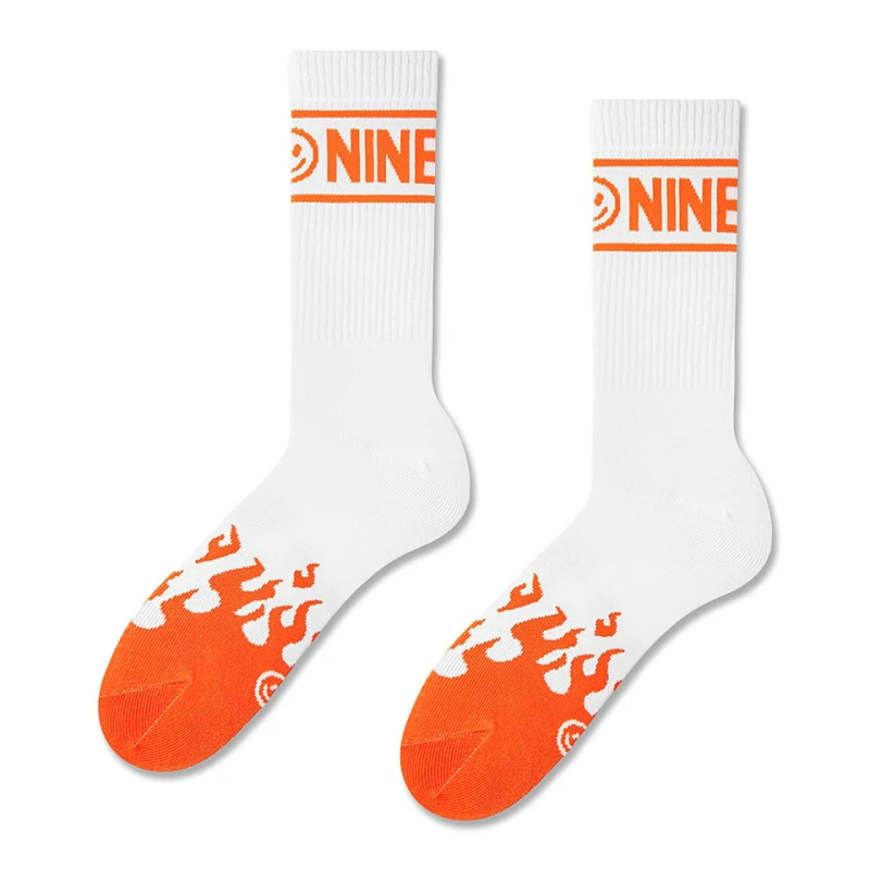 Skarpetki sportowe NINETIES WHITE FLAMES